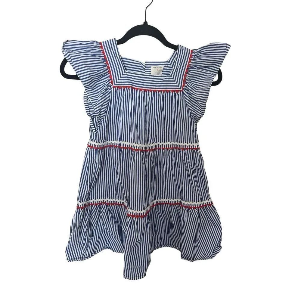 Crewcuts cotton striped dress sz 8